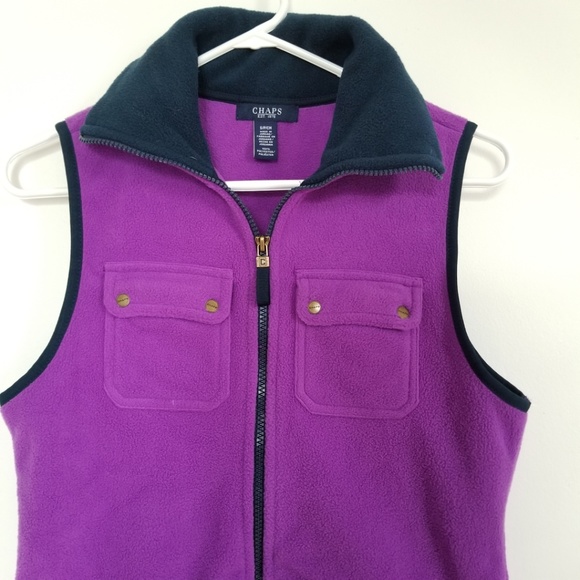 Chaps Women's Fleece Zip Up Vest NWT - Picture 2 of 4
